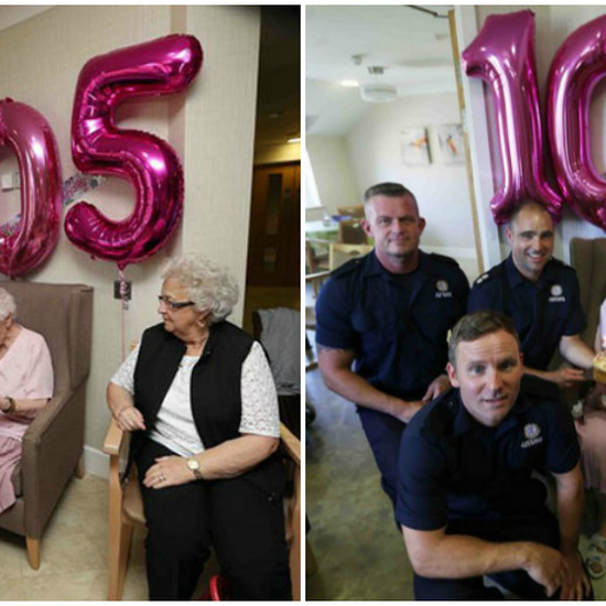 В 105-й день рождения она только хотела ... татуированного пожарного, и ее опекуны решили исполнить это желание!