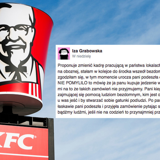 Она хотела купить бездомную пищу в KFC в Варшаве, она слышала: мы не принимаем такие заказы