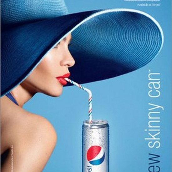 Ретушированная модель в рекламе тонкого Pepsi может