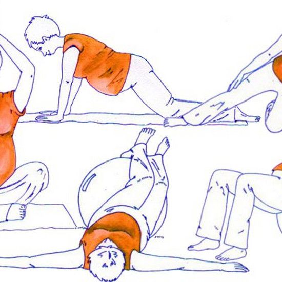 Упражнения для беременных женщин шаг за шагом - учебные рисунки